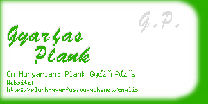 gyarfas plank business card